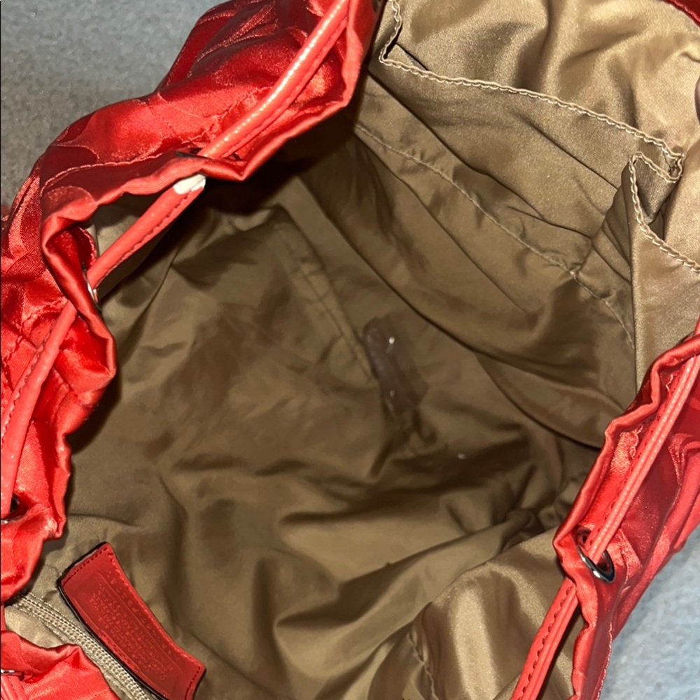 Coach Orange Backpack With Drawstring Closure And… - image 3
